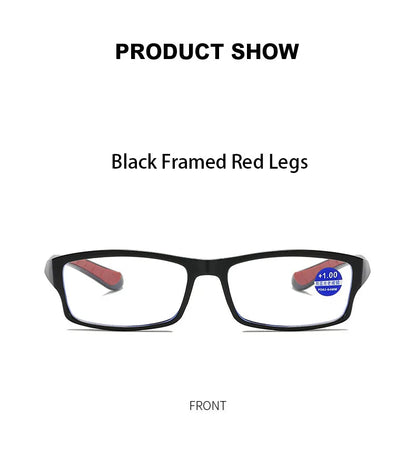 Fashion Sport Reading Glasses for Men & Women – Non-Slip Anti-Blue Light, High Definition Computer Eyewear, Diopter +1.0 to +4.0
