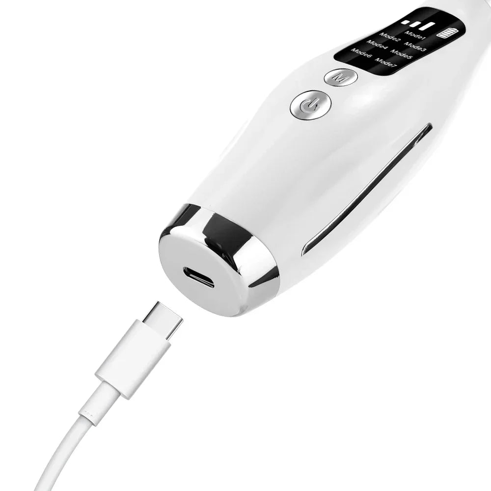 Portable 7-Color LED Light Therapy Massager – Face & Neck Anti-Wrinkle Skin Tightening with 3 Adjustable Vibration Gears