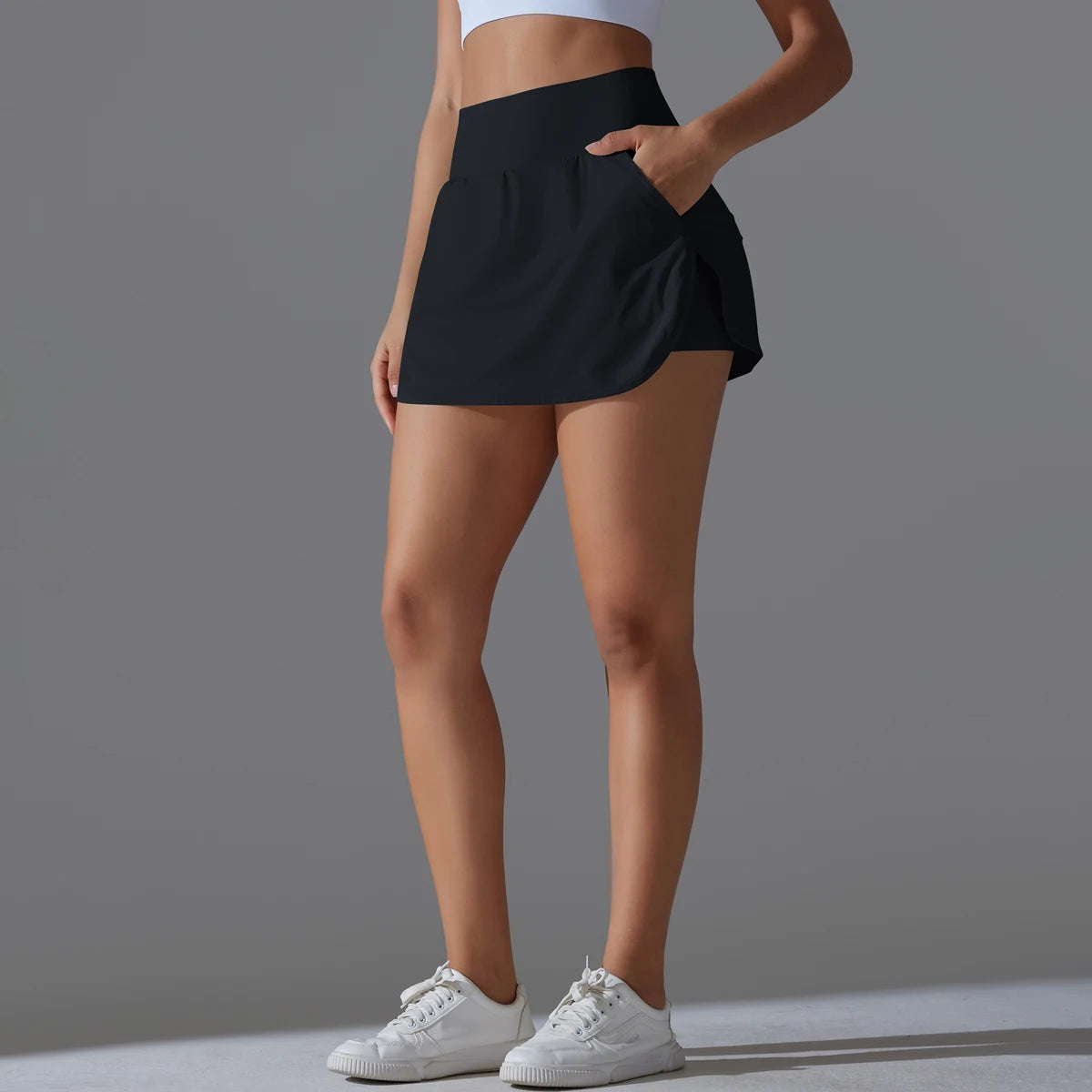 Outdoor Sports High Waist Yoga Skirt — Breathable Badminton Tennis Active Fitness Athletic Short Skirt