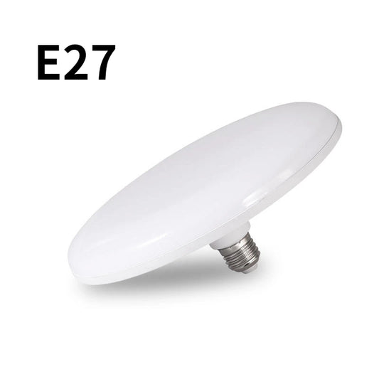 E27 LED Bulb Holder – UFO-Shaped Energy-Saving Lamp, 20/30/40/60/100W White Light for Home, Living Room & Bedroom