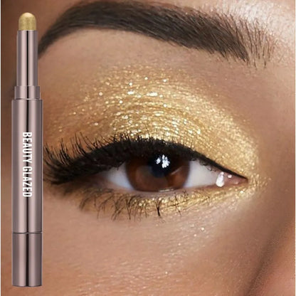 BEAUTY GLAZED 10-Color Eyeshadow Stick – Long-Lasting Waterproof Matte & Shimmer Eye Pen with Double-Head Brush