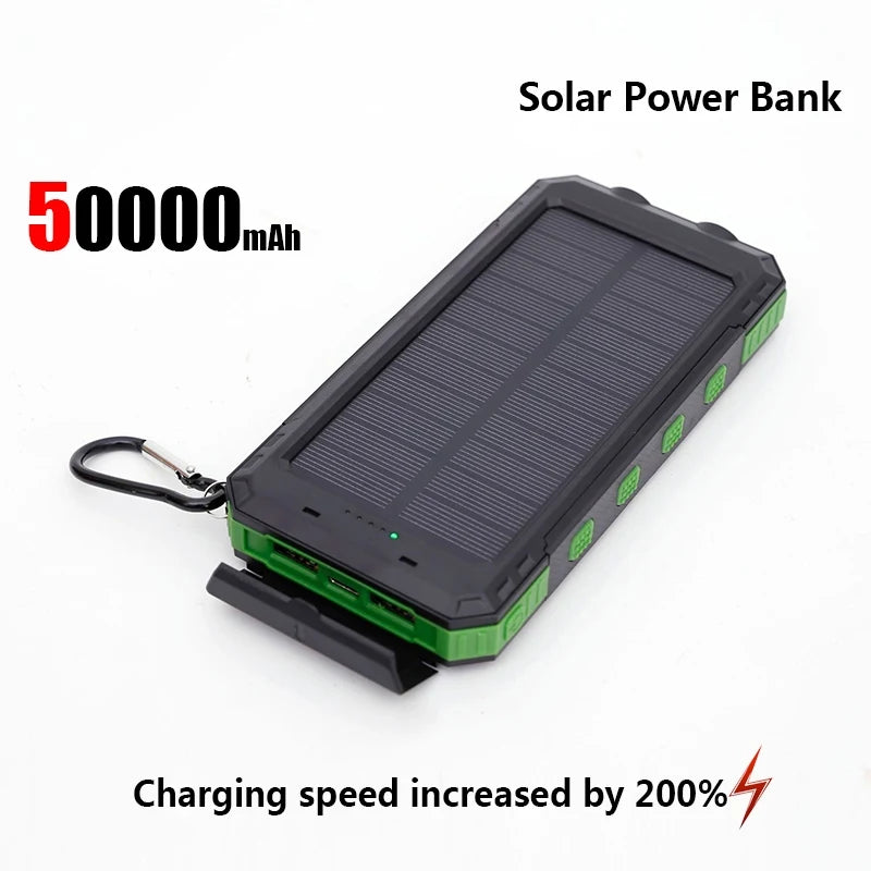 ONEPLUS 50000mAh Solar Power Bank – Portable External Battery Charger with LED Light for iPhone & Samsung
