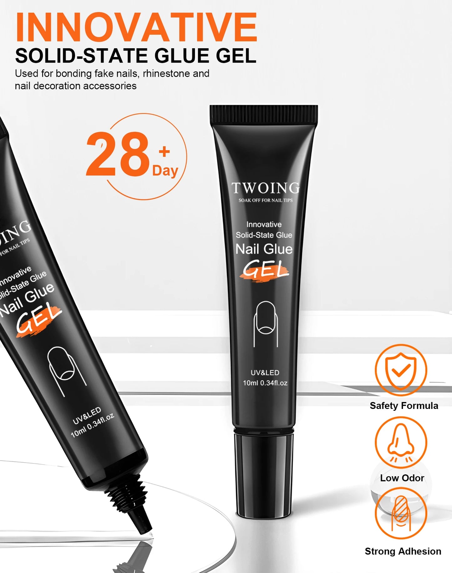 Solid Nail Glue for Press-On Nails – Acrylic Gel Adhesive for Manicure Extensions and Long-Lasting False Nails