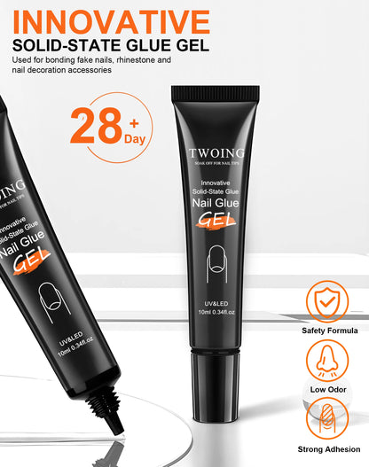 Solid Nail Glue for Press-On Nails – Acrylic Gel Adhesive for Manicure Extensions and Long-Lasting False Nails