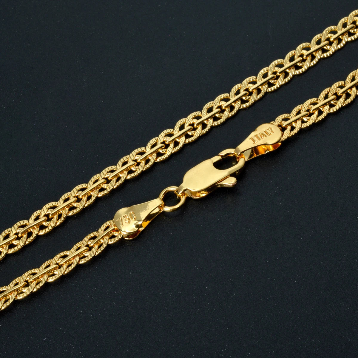 18K Gold Plated Link Chain Necklace – 5mm Cross Choker for Men & Women, Classic Daily Wear, Wedding & Party Gift