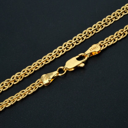 18K Gold Plated Link Chain Necklace – 5mm Cross Choker for Men & Women, Classic Daily Wear, Wedding & Party Gift