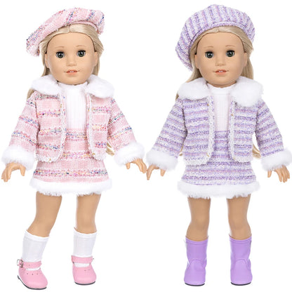 18-Inch Girl Doll Winter Coat — 43cm Baby Doll Jacket Outfit for Dressing
