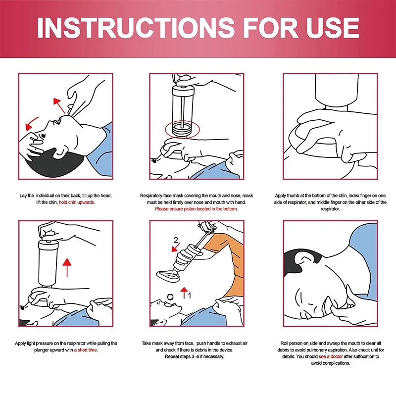 Upgrade Portable Anti-Choking Device - Essential Emergency Life-Saving Suction Vac for First Aid - Suitable for Kids and Adults