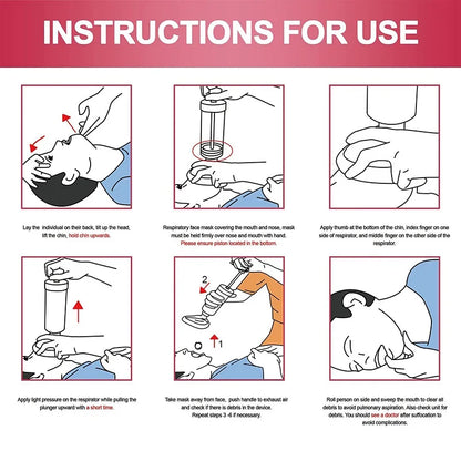 Upgrade Portable Anti-Choking Device - Essential Emergency Life-Saving Suction Vac for First Aid - Suitable for Kids and Adults