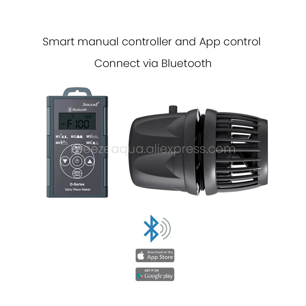 Jebao Jecod Smart Bluetooth Wavemaker Pump – Cordless App Control for Freshwater & Saltwater Aquariums (DMP-10/20/30/40)