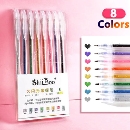 60 Color Glitter Gel Pens - 1.0mm Metal Tip Ballpoint Pens for Drawing, Coloring, DIY Crafts and Journaling