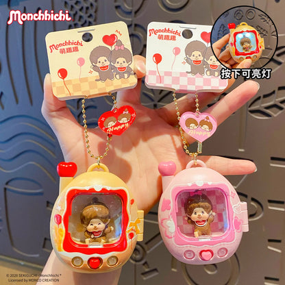 Monchhichi Keycap Clicker Keychain – Cartoon Fidget Toy, Stress Relief Keyboard Charm & Backpack Pendant Gift