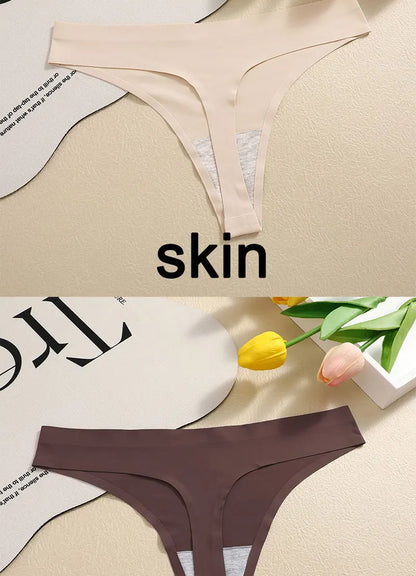 3PCS Sexy G-String Underwear Set – Breathable Seamless Low Waist T-Back Bikini Panties for Women, S-XL Sizes
