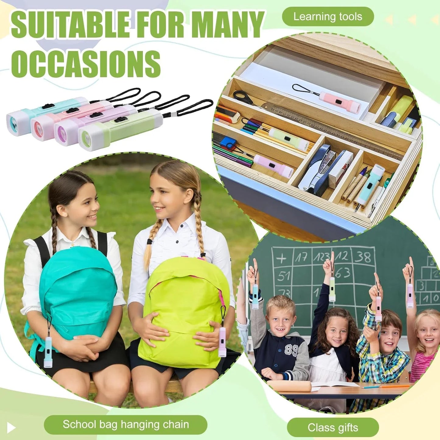 Mini LED Flashlights Toy — 5-100pcs Party Favors for Kids, Halloween, Christmas & Wedding Gifts