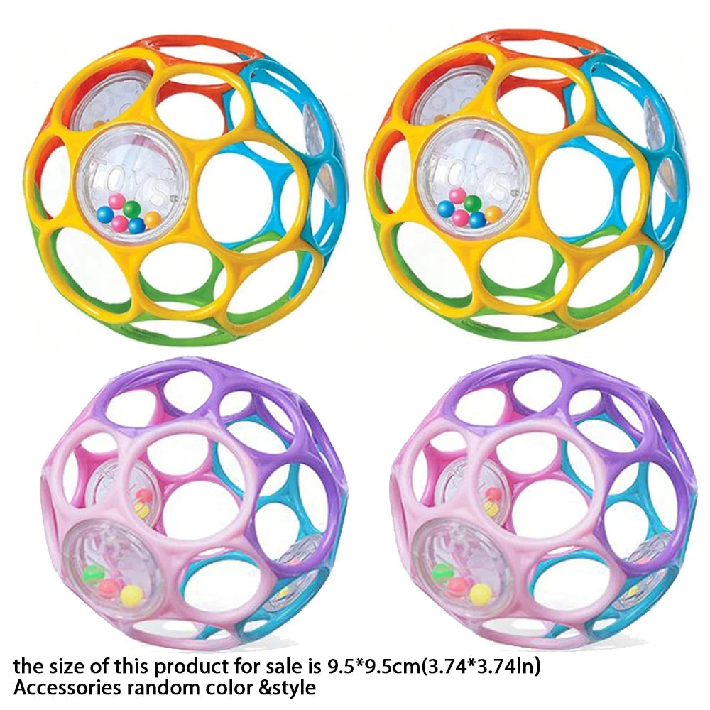 Soft Baby Grasping Rattle Ball – Early Education Sensory Toy with Bell, Random Color for Infants