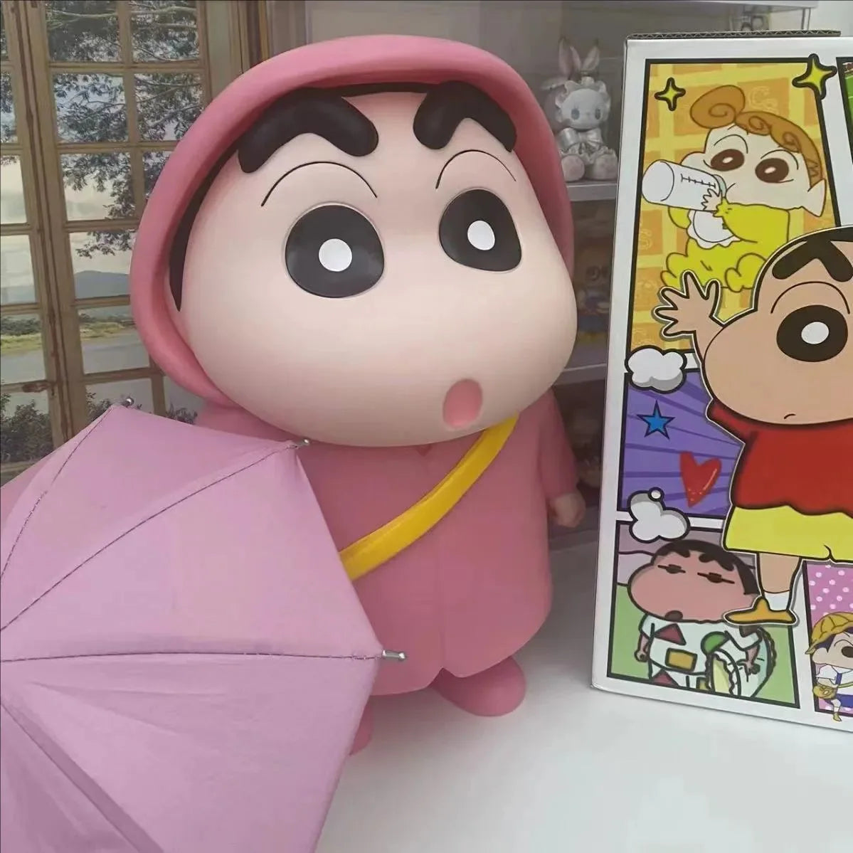 40cm Crayon Shin-Chan Raincoat Figure – Anime Doll, Car Ornament & Collectible for Birthday Gifts