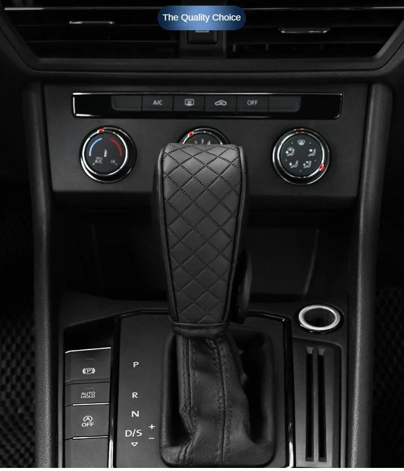 High-Quality Universal PU Leather Gear Shift Cover — Non-Slip, Wear-Resistant for Automatic Cars