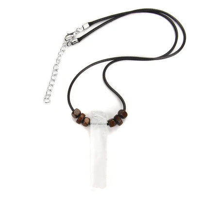 Men's Vintage Rectangle Obsidian Pendant Necklace – Natural Tiger Eye & Labradorite Gem, Leather Rope Braid Healing Jewelry