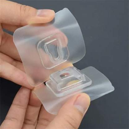 Double-Sided Transparent Suction Cup Wall Hooks – Strong Adhesive Hangers for Kitchen & Bathroom Storage