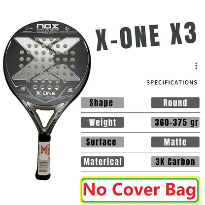 NOX Padel Tennis Racket - Carbon Fiber Diamond-Shaped EVA Sports Racquet