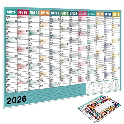 2026 Wall Calendar Planner - Annual Schedule Organizer with To-Do List Memo Pad & Agenda Tracker