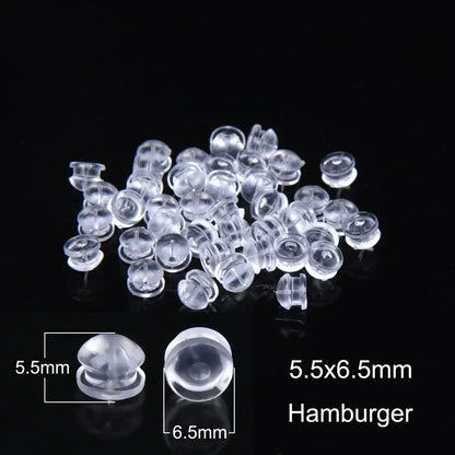 50–2000PCS Soft Silicone Earring Back Stoppers – Clear Rubber Stud Earring Safety Backs, DIY Jewelry Findings Accessories for Secure Fit