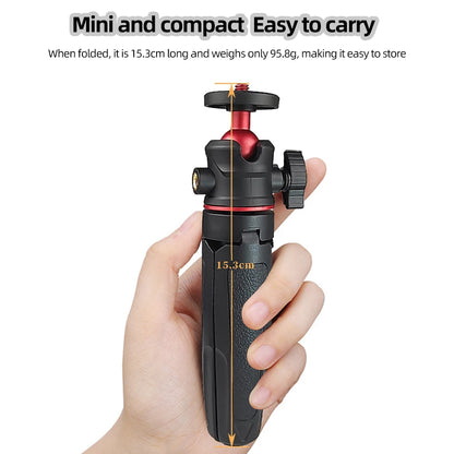 Extendable Mini Camera Tripod with 360° Ball Head - Portable Vlog Travel Selfie Stick Handle for GoPro, Insta360, DJI, SLR