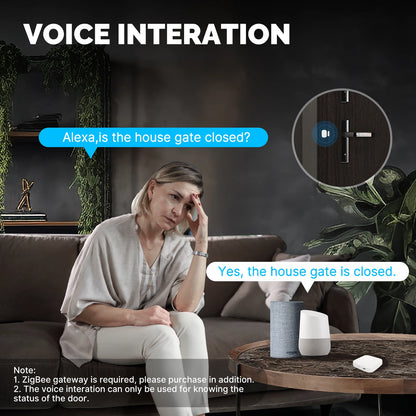 MOES Tuya ZigBee Smart Window & Door Sensor – Home Security Alarm with Remote Control via Smart Life App