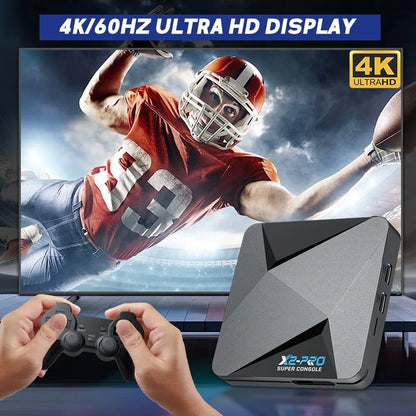 KINHANK Super Console X2 Pro Retro Game Box with 60,000 Built-in Games – Arcade, MAME, DC & SS Support with Wireless Gamepad Gift Set