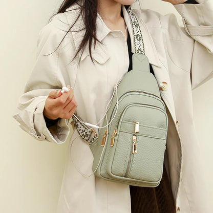 2024 New Women's PU Leather Chest Bag – Fashion Crossbody Shoulder Bag, High-Quality Casual Sac à Main