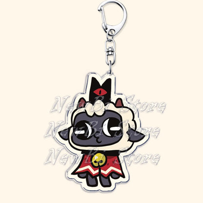 Funny Dark Video Game Sheep Keychain – Cute Lamb & Goat Bag Accessory Gamer Gift
