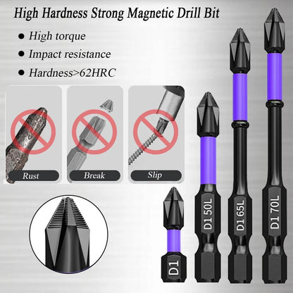 5/12 Pcs Magnetic Screwdriver Bit Set – Non-Slip Shockproof Phillips Impact & Hex Shank Alloy Steel Bits for Power Tools