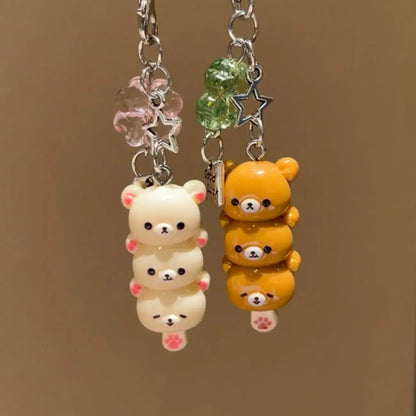 Cute Bear Phone Charm - Kawaii Anime Keychain Accessory for Phone, Keys, Schoolbags & AirPods