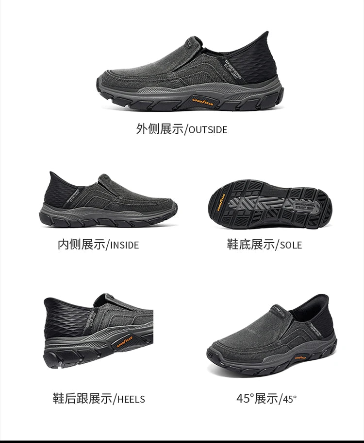Skechers DJ RESPECTED Men's Slip-On Shoes - Lightweight Casual Canvas, Comfortable, Breathable & Anti-Slip Sneakers