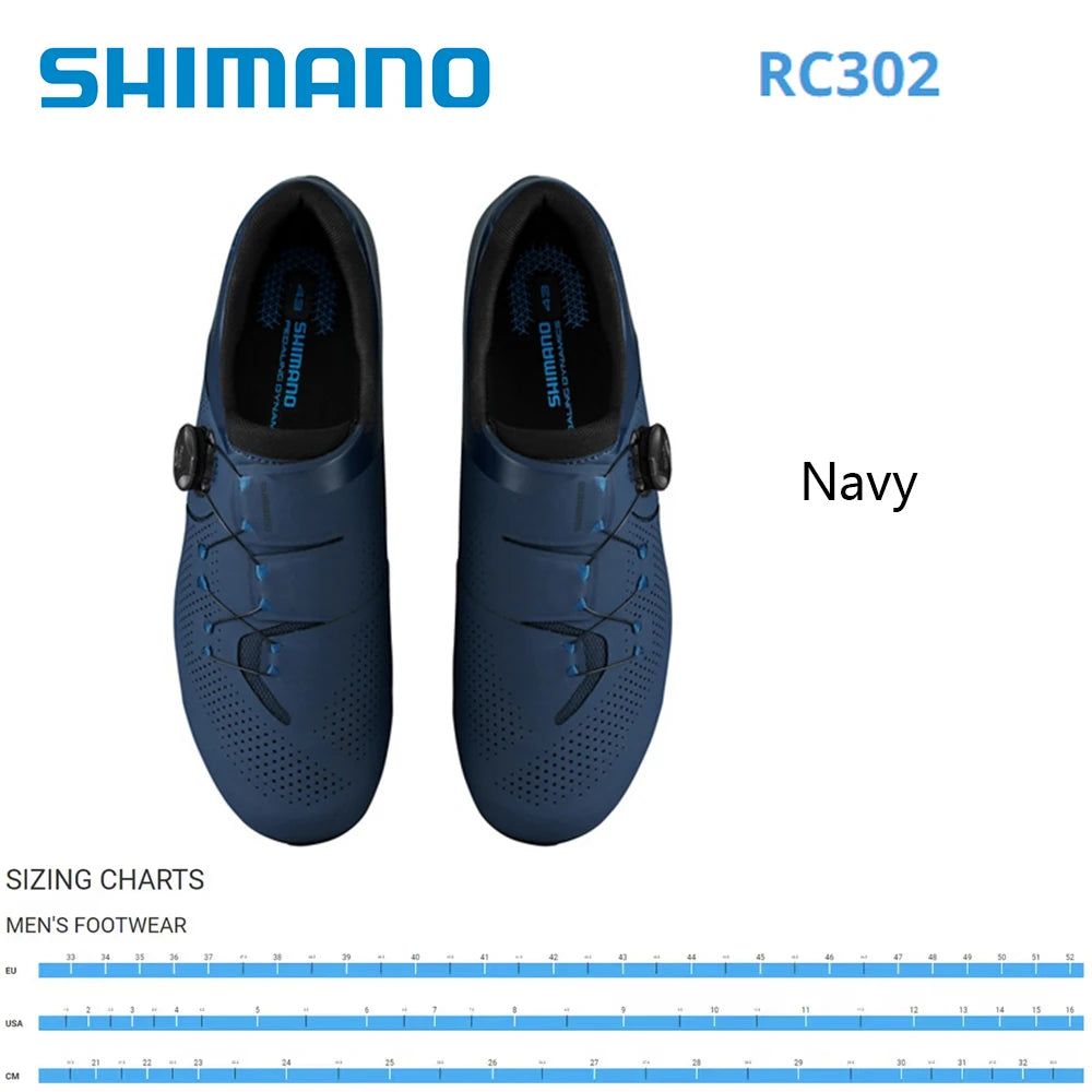SHIMANO SH-RC302 Road Cycling Shoes - Glass Fiber Reinforced Nylon Self-Locking Bicycle Shoes