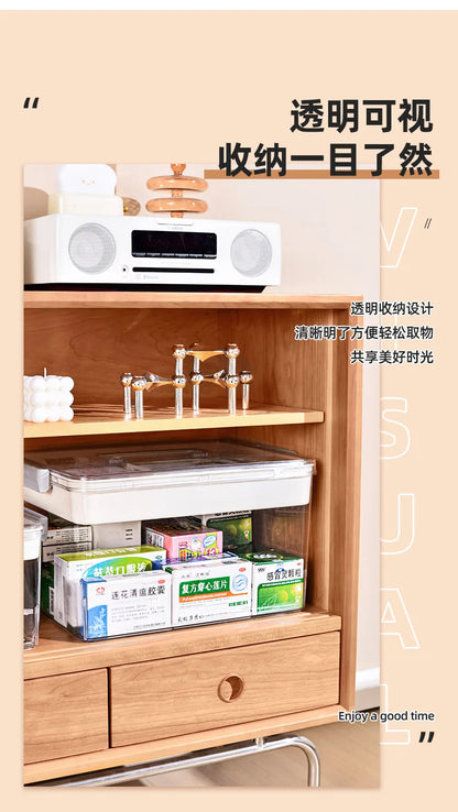 Multi-Layer Large Capacity Home Medicine Box – Transparent Medical Storage Case for First Aid & Medication Organization