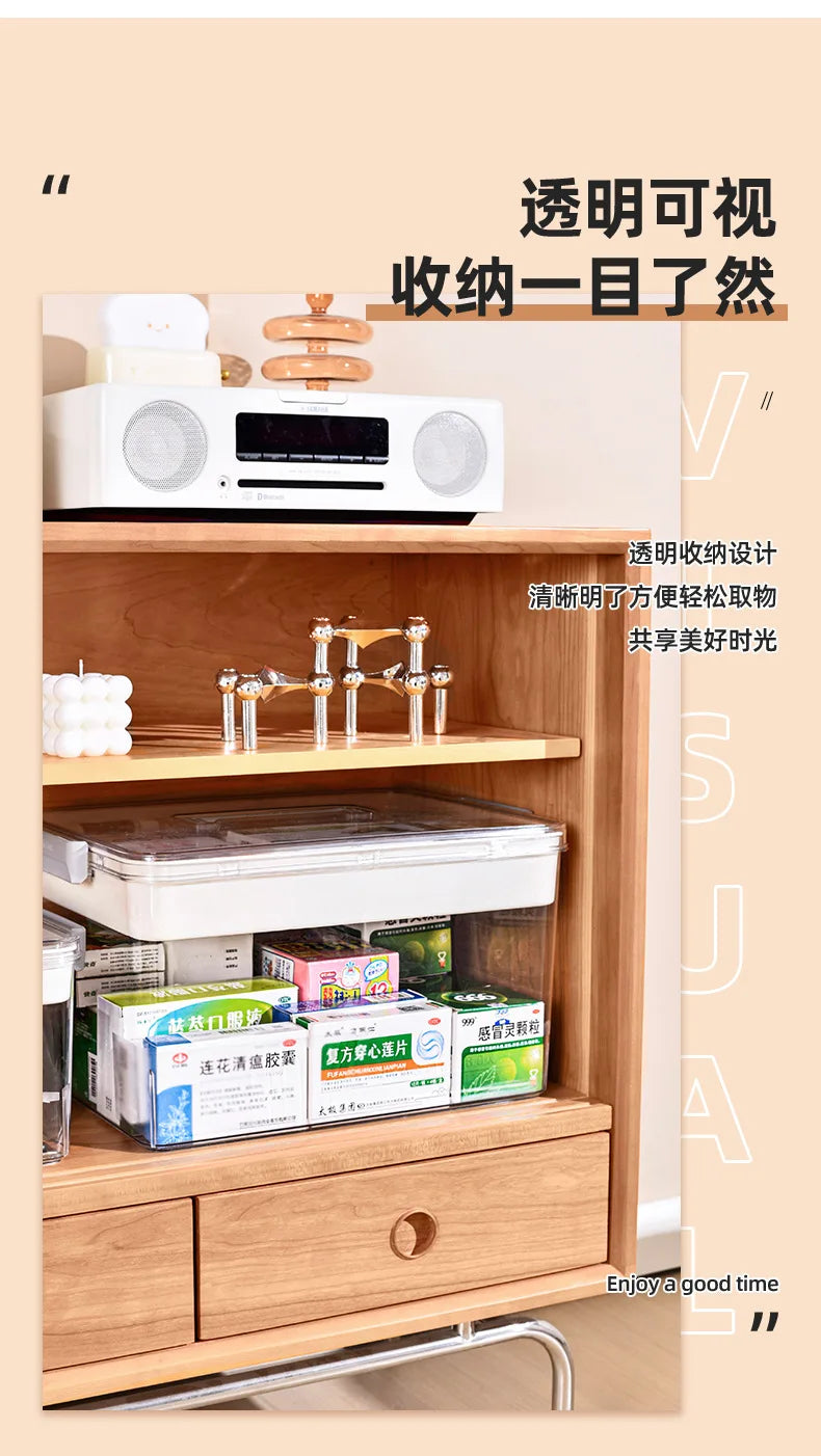 Multi-Layer Home Medicine Box – Large Capacity Transparent Medical Storage Case for First Aid & Medication Organization
