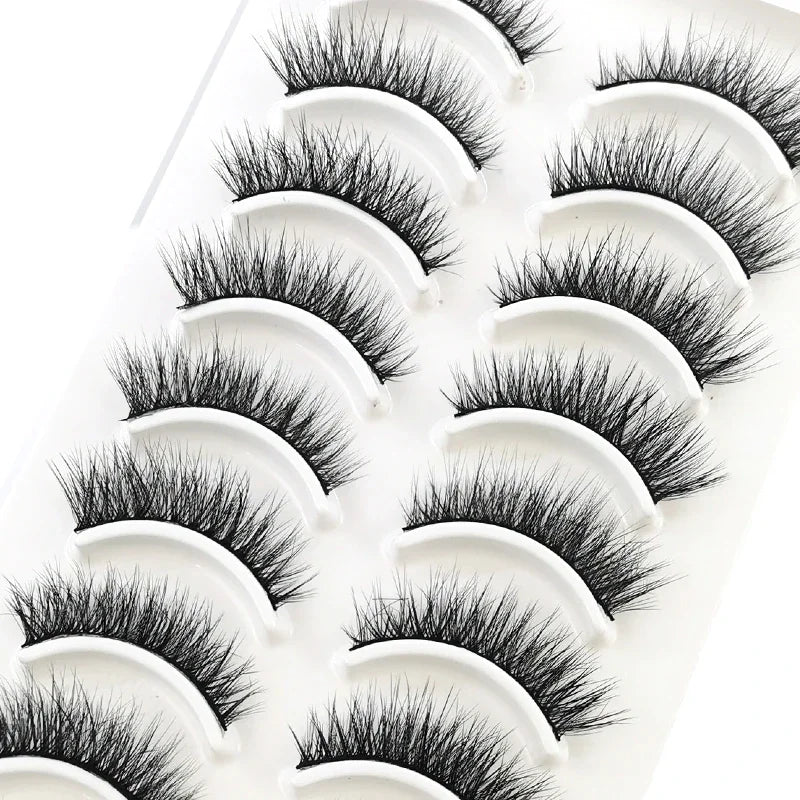 10 Pairs 3D Mink False Eyelashes – Natural Long & Short Lash Extensions Makeup Kit (41 Styles)