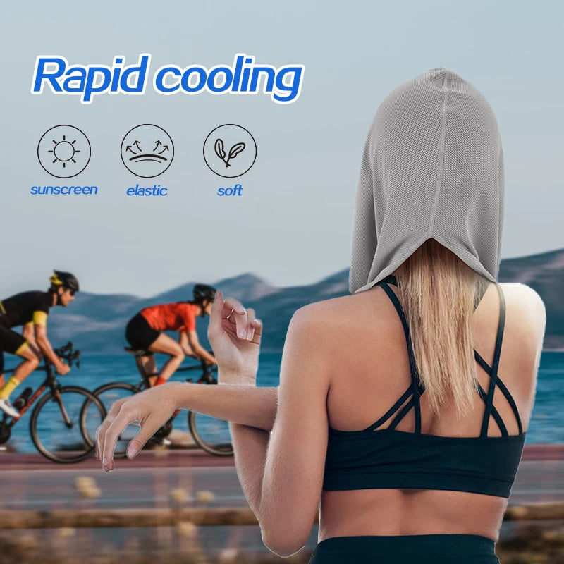 Cooling Hoodie Towel - Instant Evaporative Cooling Head & Neck Towel for Sports and Fitness