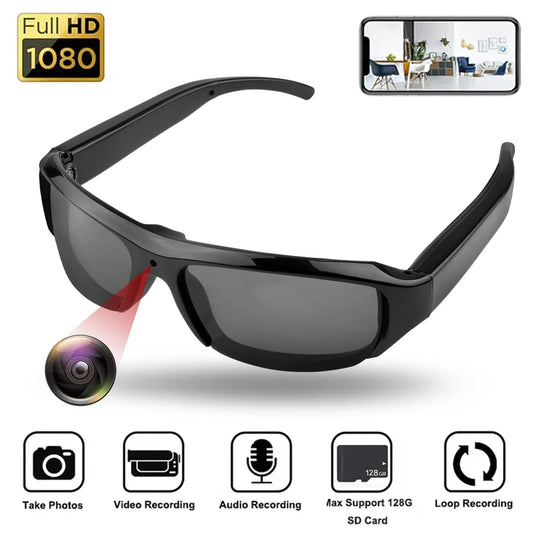 1080P HD Mini Glasses Camera - Wearable Video Recorder for Outdoor Sports & Hands-Free Recording