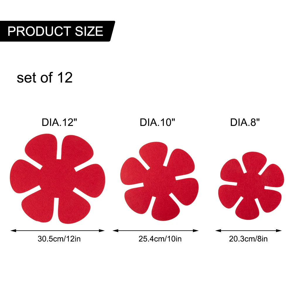 12-Piece Felt Pot and Pan Protectors Set - Anti-Scratch, Non-Stick Divider Pads for Cookware, Heat Insulation Bottom Protectors for Kitchen Tools