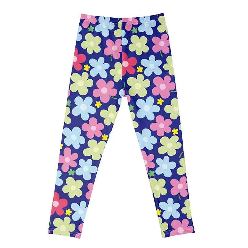 Kids Girls Cartoon Print Leggings – Soft Milk Silk Casual Stretch Sports Pants for Baby Girls Comfortable Trousers 4–12Y