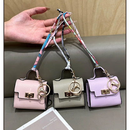 Luxury Mini Headphone Bag - Leather Pendant Case for AirPods, Galaxy Buds & Earbuds