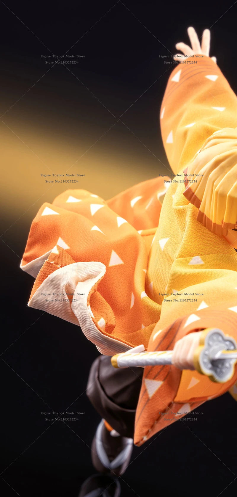1/12 Scale Agatsuma Zenitsu Anime Figure – Orange Kimono Coat for 6" SHF Soldier Doll Accessories