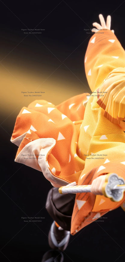 1/12 Scale Agatsuma Zenitsu Anime Figure – Orange Kimono Coat for 6" SHF Soldier Doll Accessories