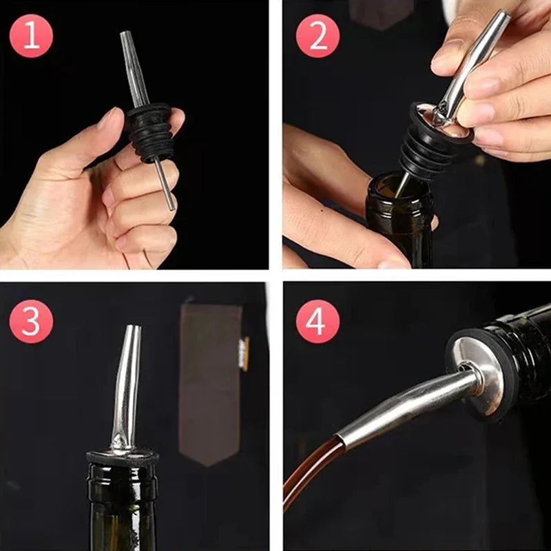 Wine Bottle Stopper & Pourer - Leak-Proof Liquor Dispenser, Sauce Nozzle & Bottle Cap Tool