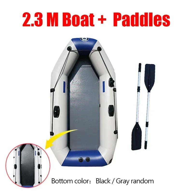Inflatable Fishing Boat Kayak 175–260cm PVC Wear-Resistant Foldable Air Dinghy for 1–5 Persons Outdoor Water Sports & Canoeing
