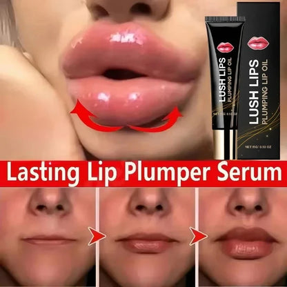 Long-Lasting Volumizing Lip Serum – Plumping Gloss Oil for Fuller Lips, Fine Line Smoothing & Deep Moisturizing Lip Care