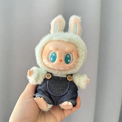 17cm Labubu Doll Clothes — Mini Outfit Accessories for K-Pop EXO I & II Dolls | Sitting Party Overalls Gift