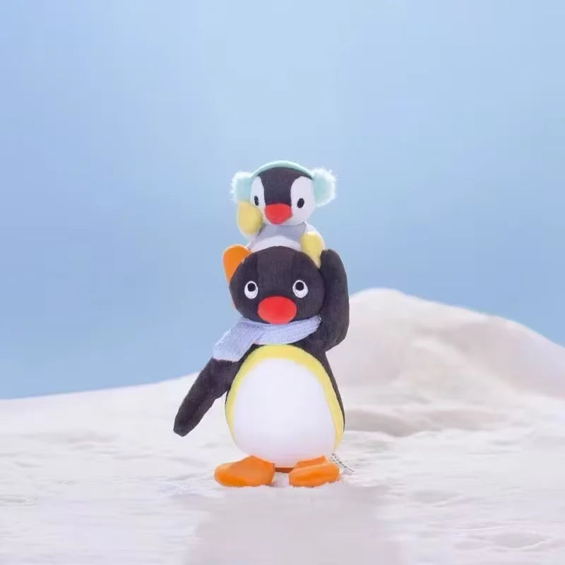 New Genuine Pingu Plush Doll – Winter-Themed Penguin Family Bag Hanging Decoration, Cute Plush Toy & Customized Gift